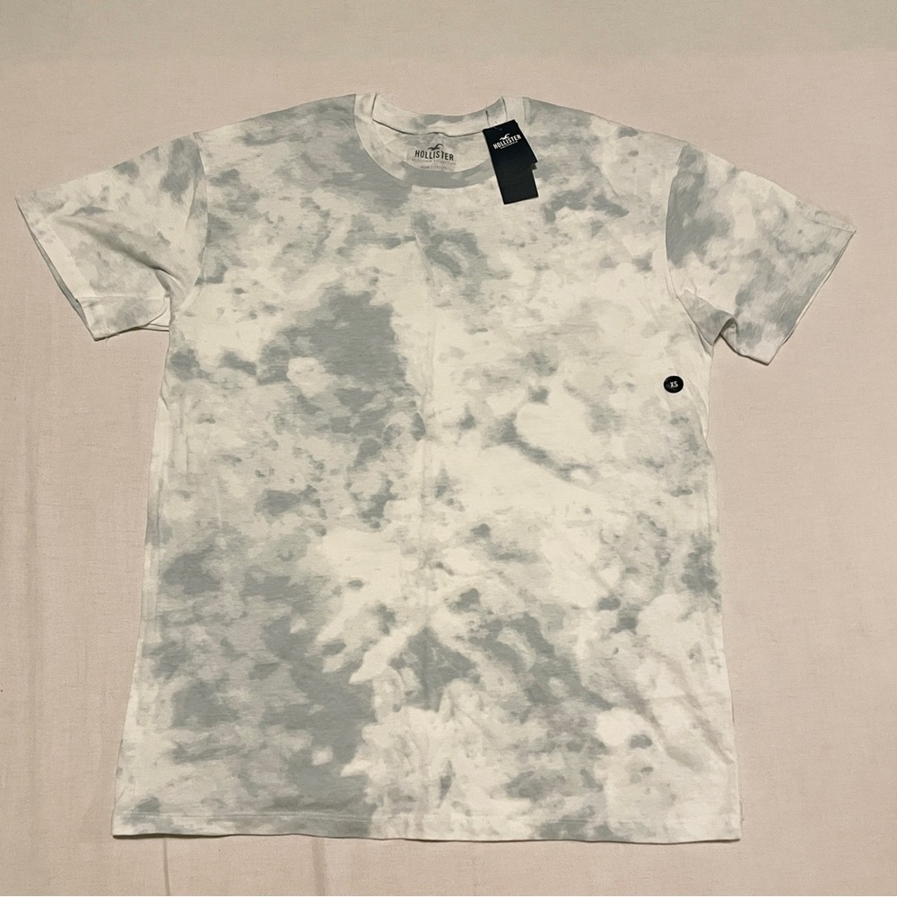 Hollister Grey Tie Dye Boxy Tee XS Mens Must-Have Collection Shirt